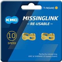 KMC 10 Speed Missinglink Joining Link, Ti-N Gold, 2 Pairs