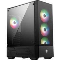 MSI MAG FORGE 112R Mid-Tower PC Case - Tempered Glass, ATX, Micro-ATX & Mini-ITX Capacity, Front Mesh Panel, 4 x 120mm ARGB fans with Hub Controller, Magnetic Dust Filter, USB 3.2 Gen 1 Type-A Ports