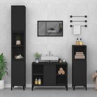 Sink Cabinet Black 80x33x60 cm Engineered Wood