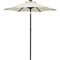 Parasol with LED Lights Sand 200x211 cm Aluminium