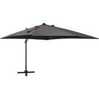 Cantilever Umbrella with Pole and LED Lights Anthracite 300 cm