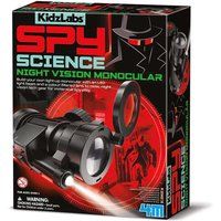 KidzLabs - Spy Science Night Mission Monocular, Science and Technology for Kids, Spy Role Play Detective Kit, Build Your Own Monocular with an LED Light Beam, Ages 5+