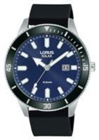 Lorus Men's Solar Black Silicone Adjustable Strap Watch