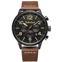 Timberland Myrtle Analogue Black Multi Dial Brown Leather Strap 3ATM Watch