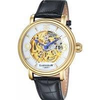 Thomas Earnshaw Longcase Men's Automatic Watch with White Dial Analogue Display with Black Leather Strap ES-8011-04