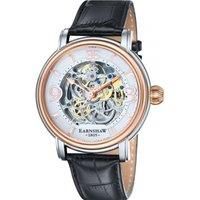 Thomas Earnshaw Men/'s Longcase Automatic Watch with White Dial Analogue Display and Black Leather Strap ES-8011-06