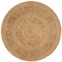 Area Rug Hand-braided Jute 90 cm Round