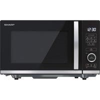 SHARP YC-QS204AU-B 20 Litre 800 W Black Flatbed Microwave Oven with 10 Power Levels, 8 Automatic Cook Programmes, Simple to Use Semi Digital Control, Space Saving Design, LED Cavity Light, Easy Clean