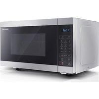 SHARP YC-MG252AU-S 25 Litre 900W Digital Microwave with 1000W Grill, 11 power levels, ECO Mode, defrost function, LED cavity light - Silver