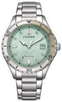 Citizen Ladies Stainless Steel Green Dial Sport Watch