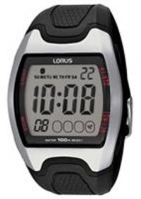 Lorus Men's Black Resin Strap Watch