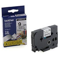 Brother TZe-S221 Labelling Tape Cassette, Black on White, 9 mm (W) x 8 m (L), Strong Adhesive, Brother Genuine Supplies