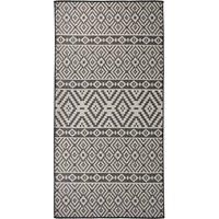 Outdoor Flatweave Rug 100x200 cm Black Stripes