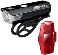 Cateye Ampp 100 & Viz 100 Front & Rear Bike LED Light Set USB Rechargeable