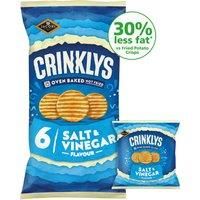 Jacob's Crinklys Salt & Vinegar 30% Less Fat Multipack Snacks 6x23g