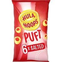 HULA HOOPS Puft Salted Flavour Wheat & Potato Rings 6 x 15g