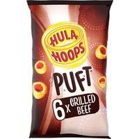 Hula Hoops Puft Grilled Beef Flavour Wheat & Potato Rings 6 x 15g