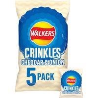 Walkers Crinkles Cheddar Cheese & Onion Multipack Crisps 5x23g