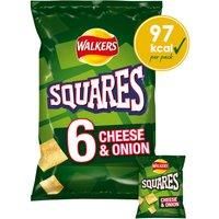 Walkers Squares Cheese & Onion Multipack Snacks Crisps 6x22g