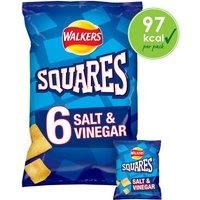 Walkers Squares Salt & Vinegar Multipack Snacks Crisps 6x22g