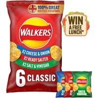 Walkers Crisps Classic Variety Multipack Crisps, 6x25g