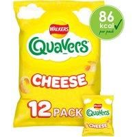 Walkers Crisps Quavers Cheese Multipack Snacks, Low Calorie, Vegetarian, 12 x 16 g