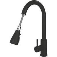 Etal Kitchen Mixer Tap Pull Out Hose Spray Single Lever Deck Mounted Matt Black