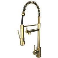 Etal Kitchen Mixer Tap Windsor Pull Out Spout Single Lever Brushed Brass 3 Bar