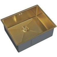 ETAL Elite 1 Bowl Stainless Steel Inset / Undermount Kitchen Sink Brushed Gold 540mm x 205mm (851JL)