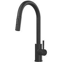 Modern Mono Pull Out Kitchen Mixer Tap Spout Dual Spray Single Lever Matt Black