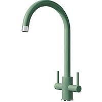 ETAL Sorrento Twin Lever Kitchen Mixer Tap Sage Green (988FK)