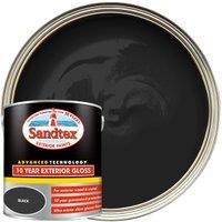 Sandtex 10 year Black High gloss Metal & wood paint 2.5L