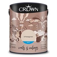 Crown Walls & Ceilings Matt Emulsion Paint Wheatgrass - 5L