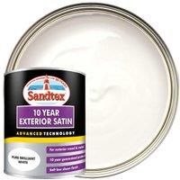 Sandtex 10 Year Exterior Satin Advanced Technology Pure Brilliant White 750ml