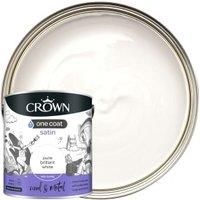 Crown One Coat Satin Paint Pure Brilliant White - 2.5L