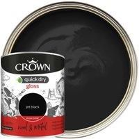 Crown Quick Dry Gloss Paint Jet Black - 750ml