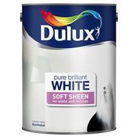 Dulux Soft Sheen Emulsion Paint For Walls And Ceilings - Pure Brilliant White 5L