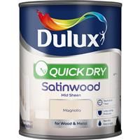 Dulux Quick Dry Satinwood Paint For Wood And Metal - Magnolia 750Ml