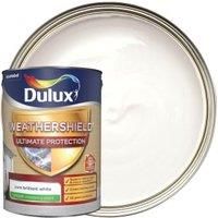 Dulux Weathershield Ultimate protection Pure brilliant white Smooth Matt Masonry paint 5L