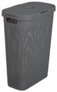 ADDIS RATTAN SLIM LAUNDRY HAMPER CHARCOAL