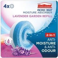 UniBond AERO 360° Moisture Absorber Lavender Garden Refill Tab, aromatherapy, ultra-absorbent and odour-neutralising, for AERO 360° Dehumidifier, Condensation Absorbers, 4-Pack (4 x 450g), 2779194