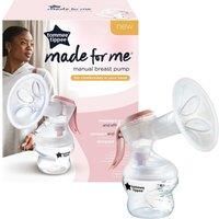 Tommee Tippee Made for Me Single Manual Breast Pump, Strong Suction, Soft Feel, Ergonomic Handle, Portable and Quiet Breastmilk Pump, Baby Bottle Included