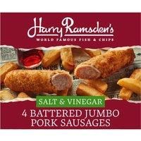 Harry Ramsdens Salt & Vinegar 4 Battered Jumbo Pork Sausages 528g