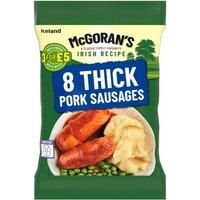 Iceland McGoran's Irish Recipe 8 Thick Pork Sausages 360g