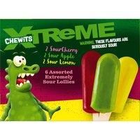 Chewits Xtreme 6 Assorted Extremely Sour Lollies 300g