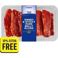 Iceland Sweet & Sticky Pork Belly Slices 260g + 10% Extra Free