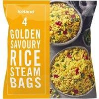 Iceland 4 Golden Savoury Rice Steam Bags 600g