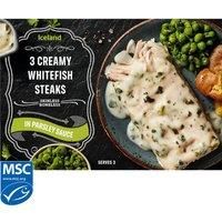 Iceland 3 Creamy Whitefish Steaks in Parsley Sauce 405g