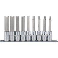 Draper 16308 1/2-Inch Square Drive Metric 100 mm Long Hexagonal Socket Bit 9 Piece Set