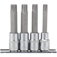 Draper 16345 1/2" Square Drive 100MM Long Ribe Socket Bit 4 Piece Set